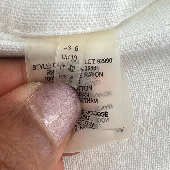 Elie Tahari white pants trousers size 6 - Picture 10 of 10